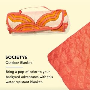 NWT Society6 Limited Outdoor Beach Picnic Blanket Designed by Artists, 50" x 70"